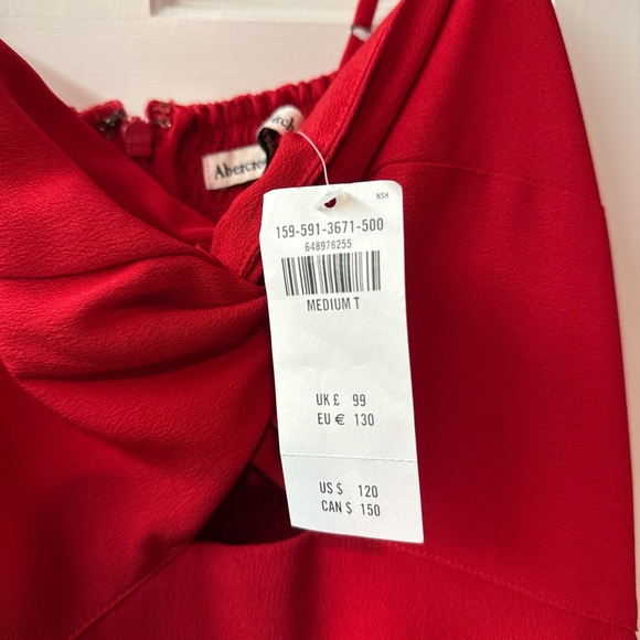 Abercrombie Red twist top jumpsuit - Picture 3 of 4